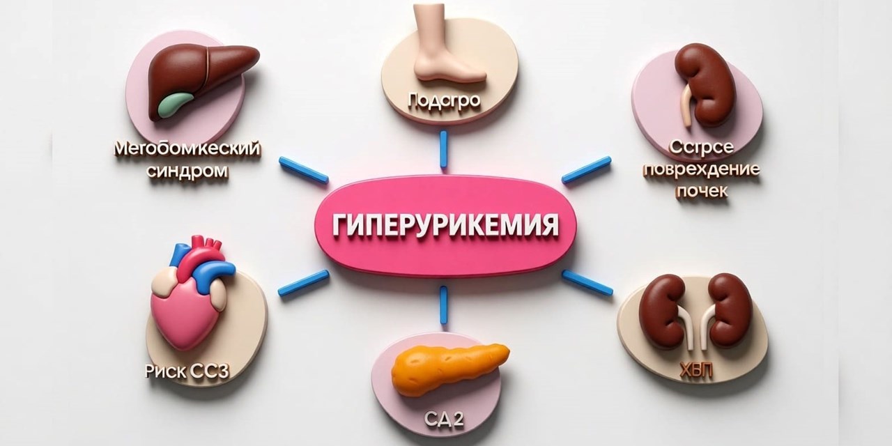 Гиперурикемия — скрытый фактор риска сердечно-сосудистых заболеваний, требующий системного внимания